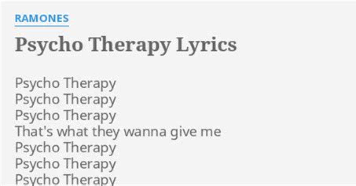 The Ramones’s Psycho Therapy Lyrics