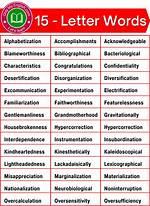 What Are Some 15 Letter Words?