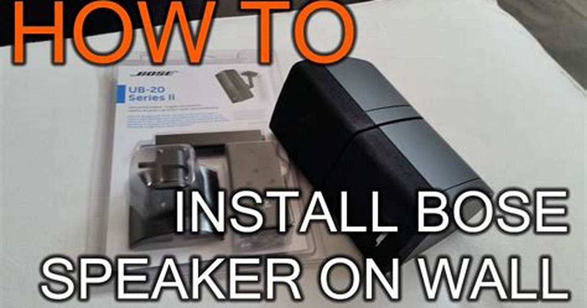 What Are the Instructions for Installing Bose Speakers?