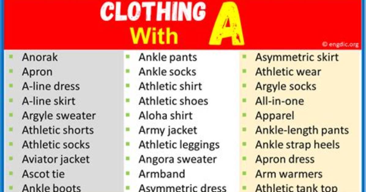 What Can You Wear That Starts with an I?