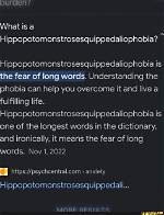 What Does Hippopotomonstrosesquippedaliophobia Mean?