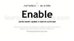 What Is the Definition of Enable