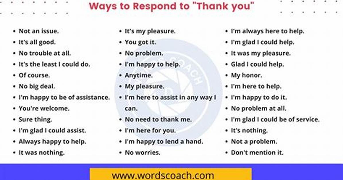 What Is the Response for Thank You?