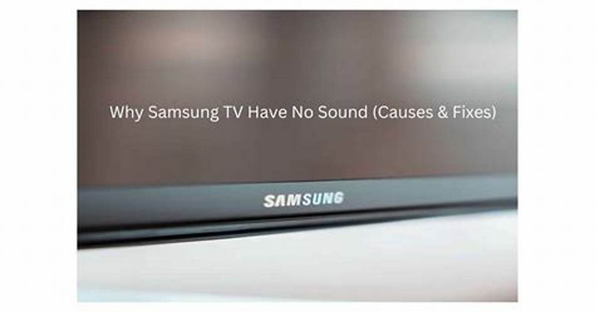 Why Does My Tv Have No Sound on It?